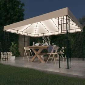 Gazebo with 3x4 m cream LED light strip by vidaXL, Tents and gazebos - Ref: Foro24-3070321, Price: 223,47 €, Discount: %