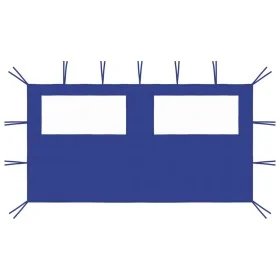 Gazebo side wall with windows blue 4x2 m by vidaXL, Accessories for pavilions and gazebos - Ref: Foro24-3070422, Price: 21,15...