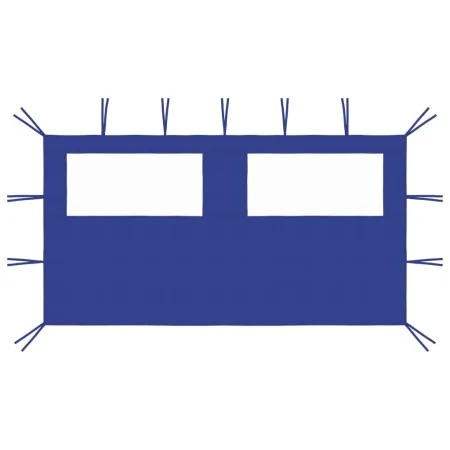Gazebo side wall with windows blue 4x2 m by vidaXL, Accessories for pavilions and gazebos - Ref: Foro24-3070422, Price: 21,15...
