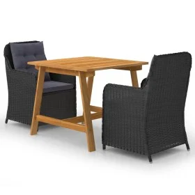 3-piece black garden dining set by vidaXL, Garden sets - Ref: Foro24-3068717, Price: 401,02 €, Discount: %