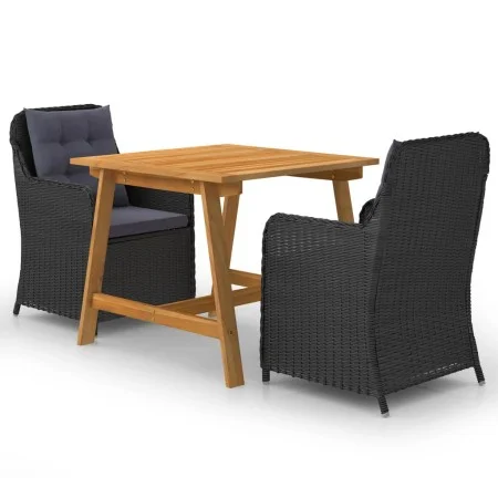 Juego de comedor para jardín 3 piezas negro de vidaXL, Conjuntos de jardín - Ref: Foro24-3068717, Precio: 423,54 €, Descuento: %
