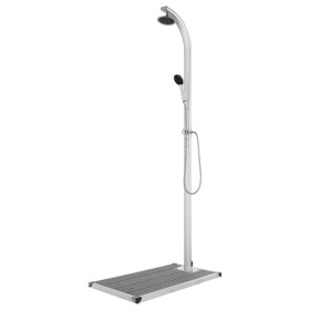 Garden shower with gray base 220 cm aluminum by vidaXL, Pool and spa accessories - Ref: Foro24-3070796, Price: 272,18 €, Disc...