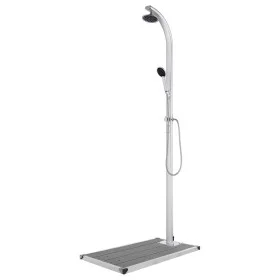 Gartendusche mit grauem Sockel 220 cm Aluminium von vidaXL, Pool- und Spa-Zubehör - Ref: Foro24-3070796, Preis: 267,22 €, Rab...