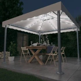 Gazebo with cream aluminum LED strip lights 300x300 cm by vidaXL, Tents and gazebos - Ref: Foro24-3070342, Price: 406,91 €, D...