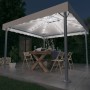 Cenador con tira de luces LED aluminio crema 300x300 cm de vidaXL, Carpas y cenadores - Ref: Foro24-3070342, Precio: 391,69 €...