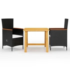 Garden dining set 3 pieces black by vidaXL, Garden sets - Ref: Foro24-3068705, Price: 353,76 €, Discount: %
