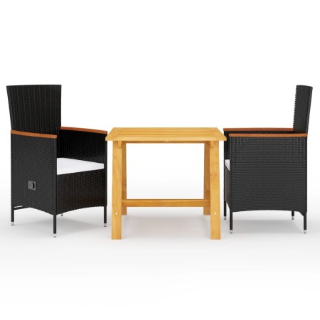 3-teiliges Garten-Esszimmerset schwarz von vidaXL, Gartensets - Ref: Foro24-3068705, Preis: 360,52 €, Rabatt: %
