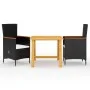 3-teiliges Garten-Esszimmerset schwarz von vidaXL, Gartensets - Ref: Foro24-3068705, Preis: 353,76 €, Rabatt: %