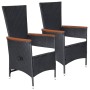 3-teiliges Garten-Esszimmerset schwarz von vidaXL, Gartensets - Ref: Foro24-3068705, Preis: 360,52 €, Rabatt: %