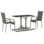 Gray 3-piece garden dining set by vidaXL, Garden sets - Ref: Foro24-3072477, Price: 170,05 €, Discount: %