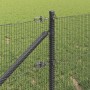 Reja con postes Gris 0.5 x 10 m Acero