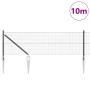 Reja con postes Gris 0.5 x 10 m Acero