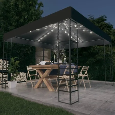 Gartenpavillon mit LED-Lichtstreifen 3x3 m in Anthrazit von vidaXL, Zelte und Pavillons - Ref: Foro24-3070306, Preis: 273,12 ...