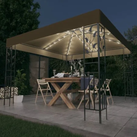 Garden gazebo tent with LED light strip 3x3m taupe 180 g/m² by vidaXL, Tents and gazebos - Ref: Foro24-3070312, Price: 261,75...