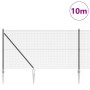Reja con postes Gris 1 x 10 m Acero