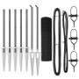 Reja con postes Gris 1 x 10 m Acero