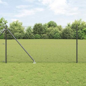 Reja con postes Gris 1.2 x 10 m Acero