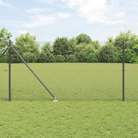 Reja con postes Gris 1.2 x 10 m Acero