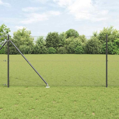 Reja con postes Gris 1.2 x 10 m Acero
