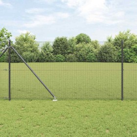 Reja con postes Gris 1.4 x 10 m Acero