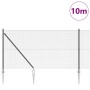 Reja con postes Gris 1.4 x 10 m Acero
