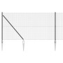 Reja con postes Gris 1.4 x 10 m Acero