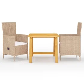 3-piece beige garden dining set by vidaXL, Garden sets - Ref: Foro24-3068707, Price: 325,30 €, Discount: %