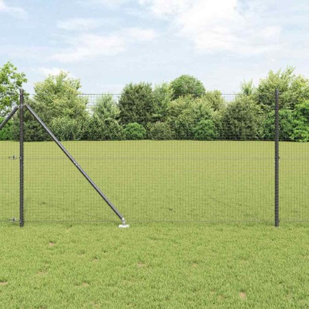 Reja con postes Gris 1.4 x 10 m Acero