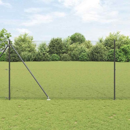 Reja con postes Gris 1.5 x 10 m Acero