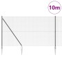 Reja con postes Gris 1.6 x 10 m Acero