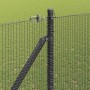Reja con postes Gris 1.6 x 10 m Acero