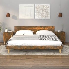 Nachttische 2 Stück geräuchertes Eichensperrholz von vidaXL, Nachttische - Ref: Foro24-817310, Preis: 54,30 €, Rabatt: %