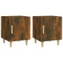 Mesitas de noche 2 uds madera contrachapada color roble ahumado de vidaXL, Mesitas de noche - Ref: Foro24-817310, Precio: 54,...