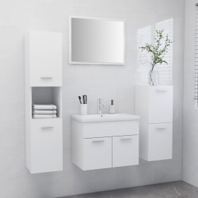 Conjunto de muebles de baño aglomerado blanco de vidaXL, Muebles de baño - Ref: Foro24-3070910, Precio: 164,06 €, Descuento: %