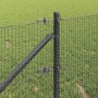 Reja con postes Gris 0.4 x 25 m Acero