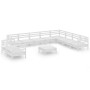 11-teiliges Gartenmöbel-Set aus massivem Kiefernholz weiß von vidaXL, Gartensets - Ref: Foro24-3083200, Preis: 573,13 €, Raba...