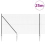 Reja con postes Gris 1.2 x 25 m Acero