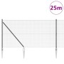 Reja con postes Gris 1.4 x 25 m Acero