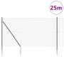 Reja con postes Gris 1.5 x 25 m Acero