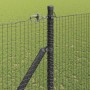 Reja con postes Gris 1.5 x 25 m Acero