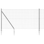 Reja con postes Gris 1.5 x 25 m Acero