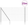 Reja con postes Gris 1.5 x 25 m Acero