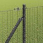Reja con postes Gris 1.5 x 25 m Acero