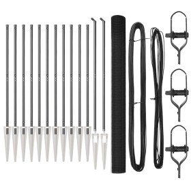 Reja con postes Gris 1.6 x 25 m Acero