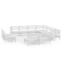 Gartenmöbel-Set 11-teilig aus massivem weißem Kiefernholz von vidaXL, Gartensets - Ref: Foro24-3083155, Preis: 559,82 €, Raba...
