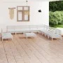12-teiliges Gartenmöbel-Set aus massivem Kiefernholz weiß von vidaXL, Gartensets - Ref: Foro24-3083150, Preis: 636,62 €, Raba...