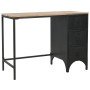 Escritorio con pedestal madera abeto y acero 100x50x76 cm