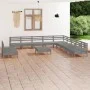 Gartenmöbel-Set 12-teilig aus massivem grauem Kiefernholz von vidaXL, Gartensets - Ref: Foro24-3083151, Preis: 558,68 €, Raba...