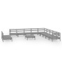 Gartenmöbel-Set 12-teilig aus massivem grauem Kiefernholz von vidaXL, Gartensets - Ref: Foro24-3083151, Preis: 566,00 €, Raba...