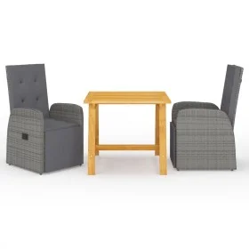 Gray 3-piece garden dining set by vidaXL, Garden sets - Ref: Foro24-3068712, Price: 426,14 €, Discount: %